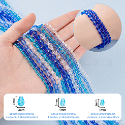 24 нитка 12 вида прозрачных граненых стеклянных бусин&nbsp;GLAA-GA0002-04