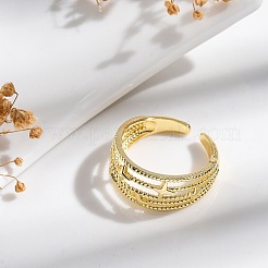 Латунные кольца на палец с открытой манжетой для женщин&nbsp;RJEW-M028-91G