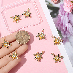 8 шт. Покрытие стойки латунь микропаве прозрачные подвески из кубического циркония&nbsp;KK-BBC0021-87