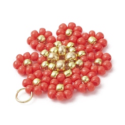 Подвески-цветы из стеклянных бусинок&nbsp;PALLOY-MZ01181-01