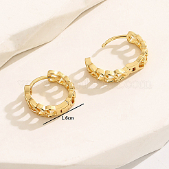 Orecchini a cerchio da donna a cuore cavo in ottone&nbsp;FA5048