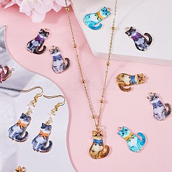 30 шт. эмалевые подвески в форме кошки&nbsp;ENAM-SC0005-27A