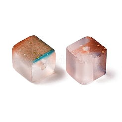 Матовые стеклянные бусины с золотистой блестящей пудрой&nbsp;DGLA-NH001-8mm-01G