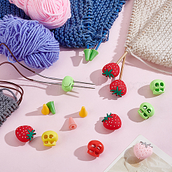 20 шт. 5 вида протекторов для спиц из синтетического каучука с клубничным оттенком&nbsp;FIND-GA0008-11