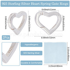 2 Stück 925 Sterlingsilber-Federtorringe&nbsp;STER-BBC0008-24B