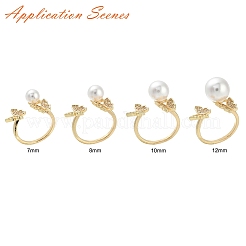 Anello a polsino con farfalla in ottone con micro pavé di zirconi cubici&nbsp;KK-A244-01D-G