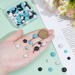 108 шт. 9 стиля окрашенных синтетических бирюзовых кабошонов&nbsp;TURQ-PH0001-17