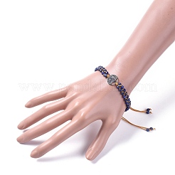 Pulseras de cuentas trenzadas de hilo de nylon ajustable&nbsp;BJEW-JB04690-02