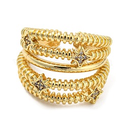 Покрытие стойки латунное многострочное открытое кольцо-манжета&nbsp;RJEW-M156-02G