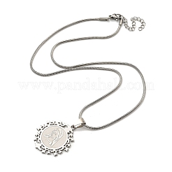 Collane con ciondolo vergine maria anti-ossidazione&nbsp;NJEW-S422-02P