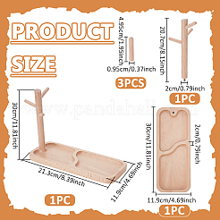 Деревянная башня-держатель для украшений с подносом&nbsp;ODIS-WH0078-59