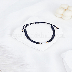 1шт. браслеты из плетеных бусин с имитацией жемчуга для мужчин и женщин&nbsp;BJEW-LP0003-13B