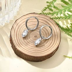 Серьги-кольца из нержавеющей стали 304 с микропаве из кубического циркония&nbsp;STAS-R004-04P-02