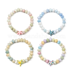 Armbänder aus Glas- und synthetischen Türkisperlen&nbsp;BJEW-JB13889-02
