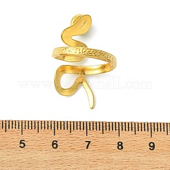 Offene Manschettenringe aus 304 Edelstahl mit natürlichem Edelstein und Schlangenmotiv für Damen&nbsp;RJEW-JR01068