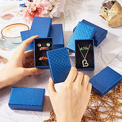 Прямоугольная картонная бумажная шкатулка для драгоценностей&nbsp;CON-TAC0015-01E