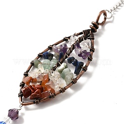 Decorazione pendente con pietre preziose a tema chakra&nbsp;AJEW-P098-16P