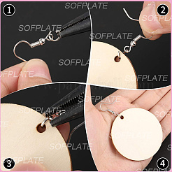 2 набор незаконченных деревянных заготовок для изготовления сережек-подвесок&nbsp;DIY-SP0004-46