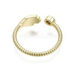 Латунные кольца из манжеты с прозрачным цирконием&nbsp;RJEW-S044-132-NF