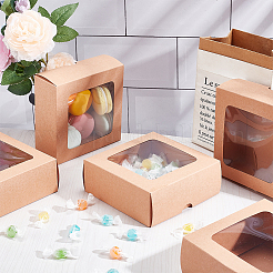 Faltbare Schmuck-Geschenkboxen aus Kraftpapierkarton&nbsp;LS-CON-WH0092-25C