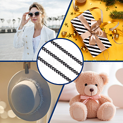 10 ярд плетеного кружева из полиэстера&nbsp;SRIB-WH0011-240A