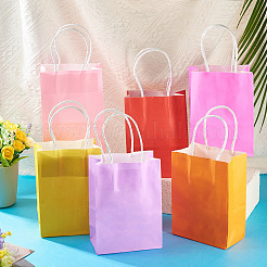 12 шт. 6-х цветные однотонные крафт-бумажные пакеты&nbsp;AJEW-TA0002-64A