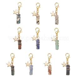 Подвеска из натурального драгоценного камня в форме прямоугольника&nbsp;HJEW-JM03354-01