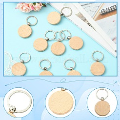 1 комплект из 20 шт. брелоков из нержавеющей стали и дерева бука&nbsp;ST-CJ0028-09