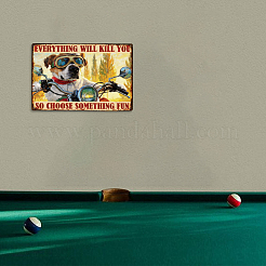 Signe d'étain en métal vintage&nbsp;AJEW-WH0436-727