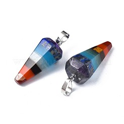 Pendentifs de chakras en pierre naturelle et synthétique&nbsp;G-R451-09
