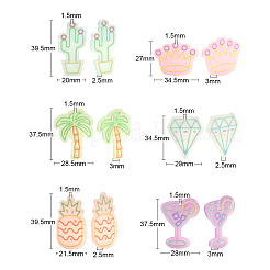 24 шт. 6 стильные акриловые подвески с тиснением и принтом&nbsp;SACR-CJ0001-12