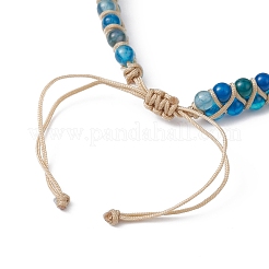 Braccialetti con perline intrecciate rotonde in agata naturale craquelé&nbsp;BJEW-JB09840-03