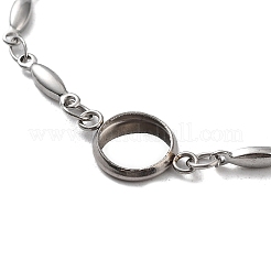 Impostazioni per bracciale a maglie in acciaio inossidabile 201 anti-appannamento adatte per cabochon&nbsp;MAK-K023-01E-P