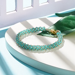 Bracelet en perles de rocaille de verre avec fermoirs magnétiques en laiton&nbsp;BJEW-JB07801-05