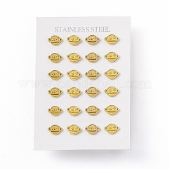 Серьги-гвоздики в форме планеты со звездой из нержавеющей стали 304 с вакуумным покрытием PVD для женщин&nbsp;EJEW-P212-13G