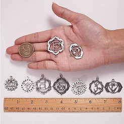 Tibetischer stil Aluminium Anhänger & Charms&nbsp;TIBEP-SC0001-02