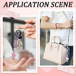 20 шт. 2 стиля брелок для ключей из цинкового сплава с застежкой из окрашенного в духовке сплава с железным стержнем&nbsp;FIND-SC0009-54B