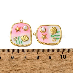 Подвески из нержавеющей стали 304 с эмалью&nbsp;STAS-L299-18G-01