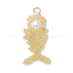 Подвески в виде рыбок из стеклянных бусин&nbsp;PALLOY-MZ00666