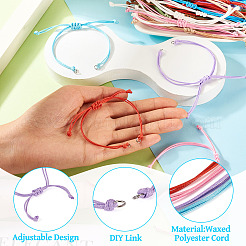 50 bracciale in cordoncino di poliestere cerato in 10 colori&nbsp;AJEW-TAC00028