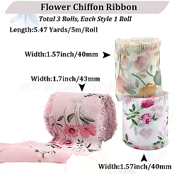 3 Rolle Polyesterband mit Blumenmuster in 3 Stilen&nbsp;OCOR-CP0001-28B