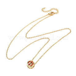 Латунный паве кубический цирконий камень рождения созвездие кулон кабель цепочка ожерелья&nbsp;LS-NJEW-D334-01G-05