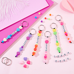 Наборы для изготовления брелоков из акрила в форме сердца и круглых бусин на День святого Валентина&nbsp;DIY-AR0004-16