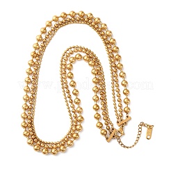 Ожерелья из однослойной шариковой цепи из нержавеющей стали 304 для женщин&nbsp;LS-NJEW-M107-04G