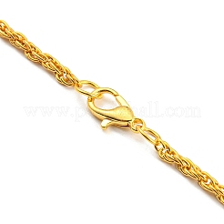 Collier pendentif en forme de pistolet en zircone cubique transparente avec chaînes en corde en alliage&nbsp;NJEW-E101-04G