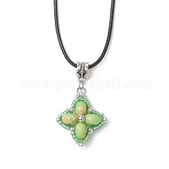 Звезда-подвеска из окрашенной синтетической императорской яшмы и стеклянных бусин&nbsp;NJEW-MZ00109-05