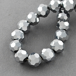 Chapelets de perles en verre électroplaqué&nbsp;EGLA-R042-8mm-06