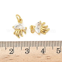 Breloques en laiton avec zircone cubique de micro pave&nbsp;KK-I381-05G-02