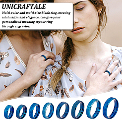 16 шт. набор из 8 текстурированных колец из нержавеющей стали 201 размера для женщин&nbsp;RJEW-UN0002-77BL