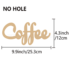 Слово кофе лазерная резка незавершенное украшение стены из липы&nbsp;WOOD-WH0113-100